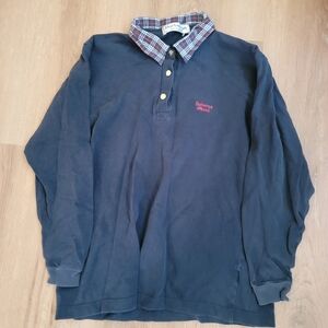 Burberry Vintage Blue Long Sleeve Polo